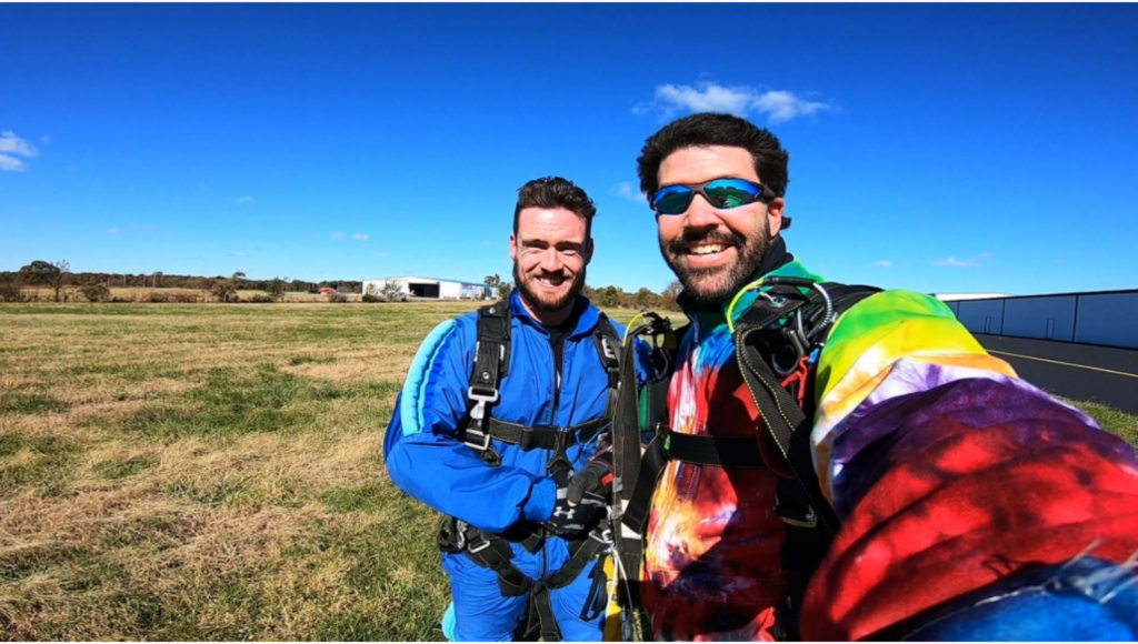 Skydiving experience background