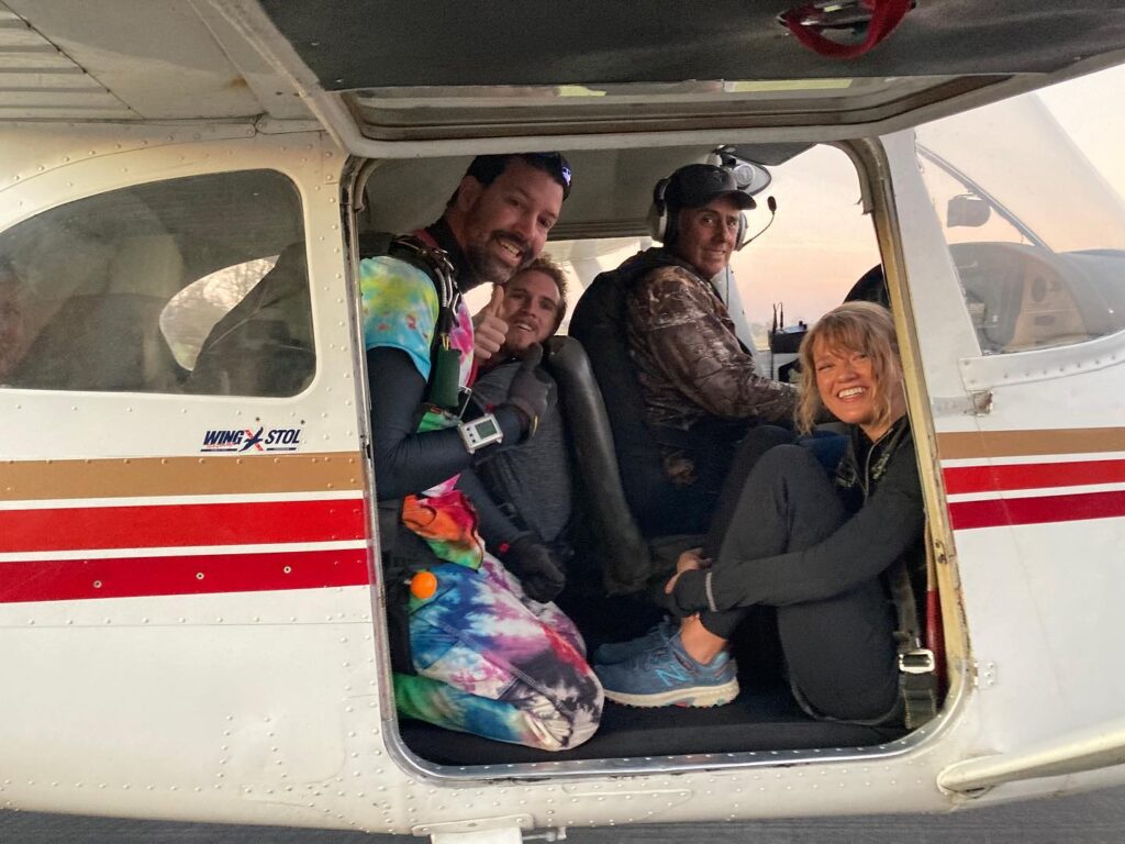 Skydiving experience background